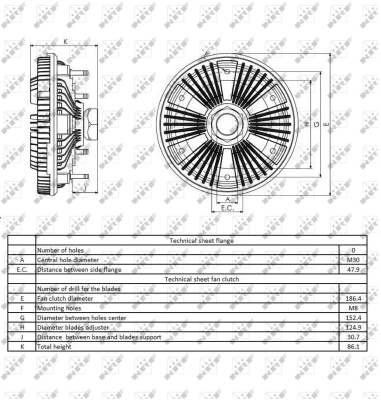 Cupla, ventilator radiator 49422 NRF