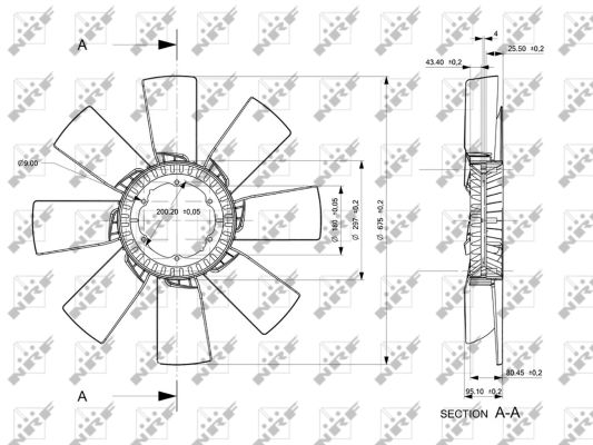 Paleta ventilator, racire motor 49856 NRF