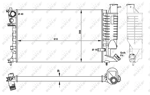 Radiator, racire motor 50424 NRF