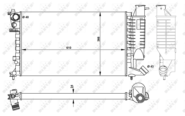 Radiator, racire motor 50425 NRF