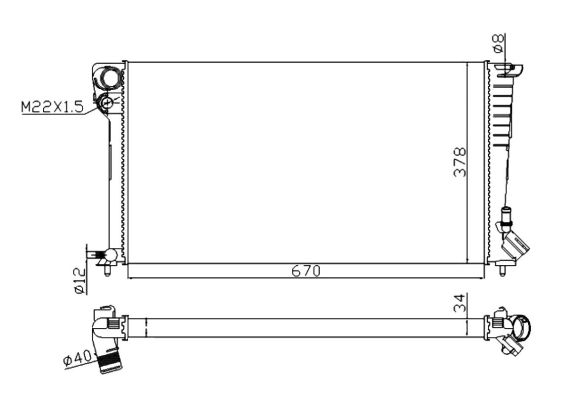 Radiator, racire motor 509510A NRF