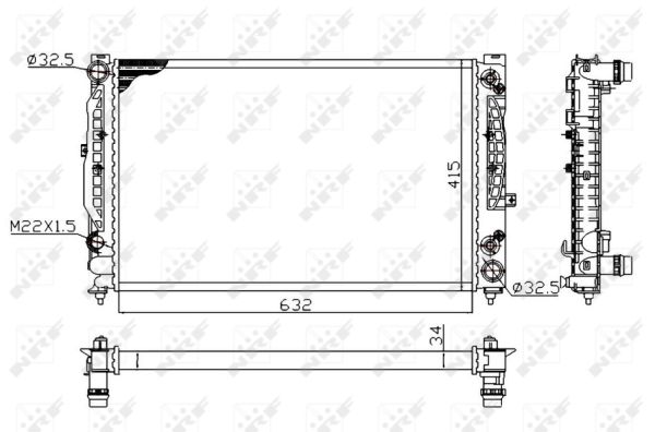 Radiator, racire motor 519504A NRF