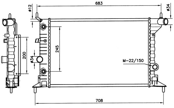 Radiator, racire motor 519516 NRF