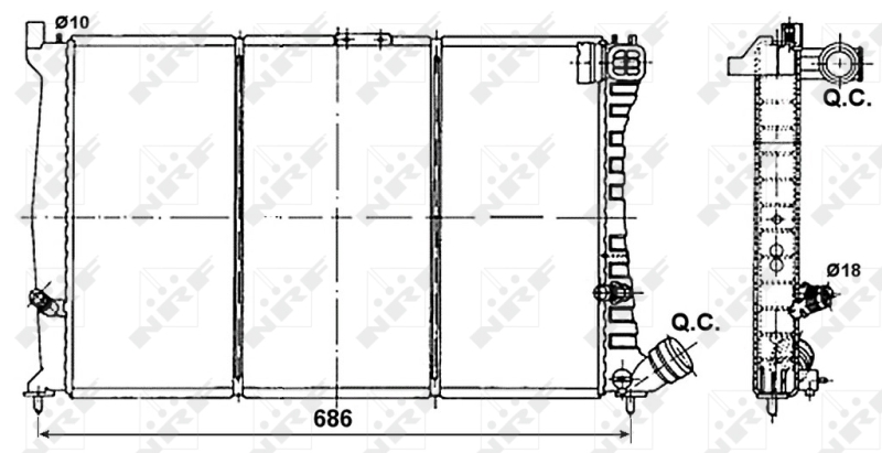 Radiator, racire motor 53085 NRF
