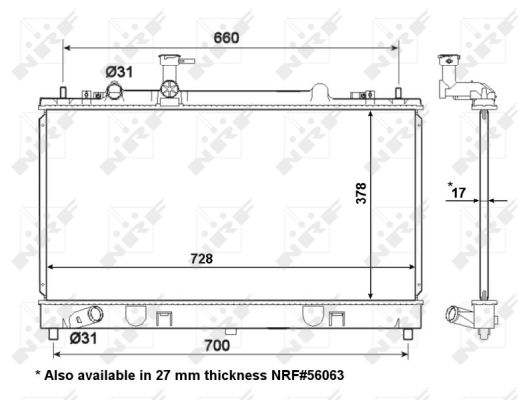 Radiator, racire motor 53412 NRF