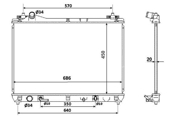 Radiator, racire motor 53702 NRF