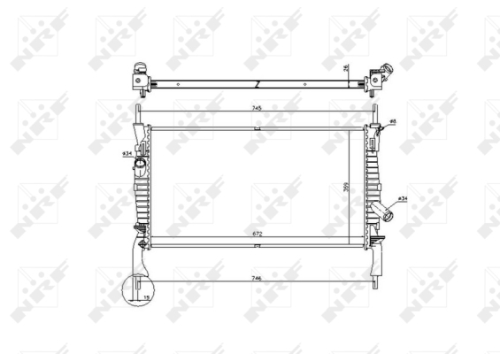 Radiator, racire motor 53742 NRF