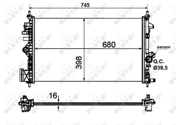 Radiator, racire motor 53773 NRF