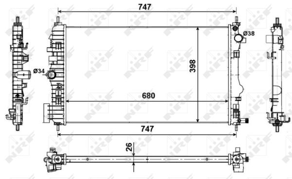 Radiator, racire motor 53774 NRF