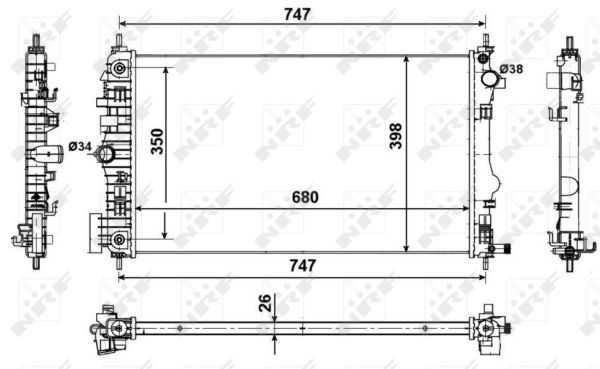 Radiator, racire motor 53775 NRF