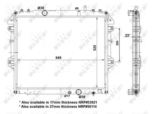 Radiator, racire motor 53921A NRF