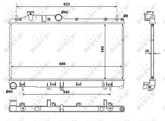 Radiator, racire motor 53929 NRF