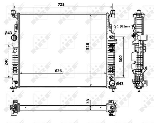 Radiator, racire motor 53937 NRF