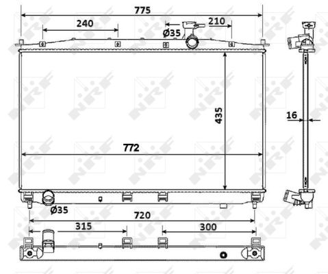 Radiator, racire motor 53942 NRF