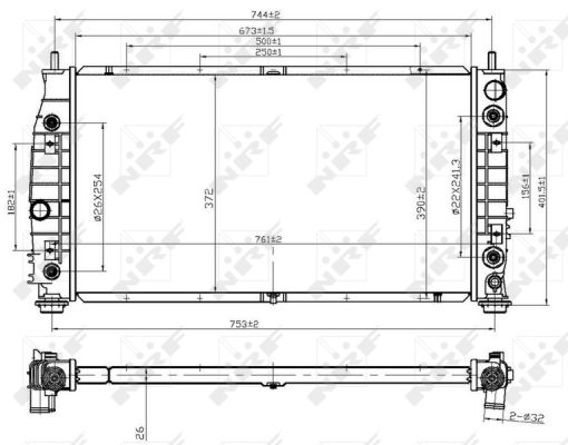 Radiator, racire motor 53954 NRF