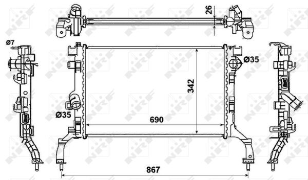 Radiator, racire motor 53967 NRF