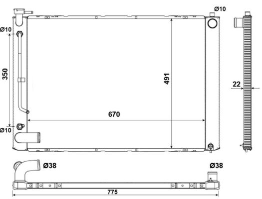 Radiator, racire motor 53974 NRF