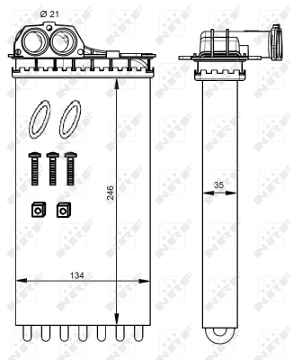 Schimbator caldura, incalzire habitaclu 54332 NRF