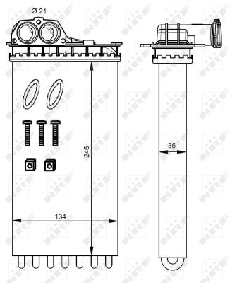 Schimbator caldura, incalzire habitaclu 54332 NRF