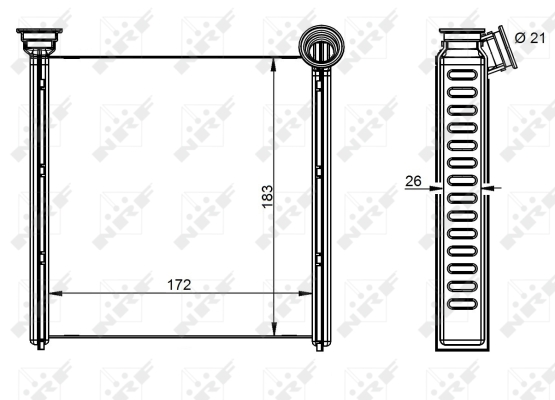 Schimbator caldura, incalzire habitaclu 54342 NRF