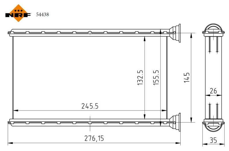 Schimbator caldura, incalzire habitaclu 54438 NRF