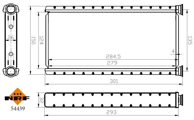 Schimbator caldura, incalzire habitaclu 54439 NRF