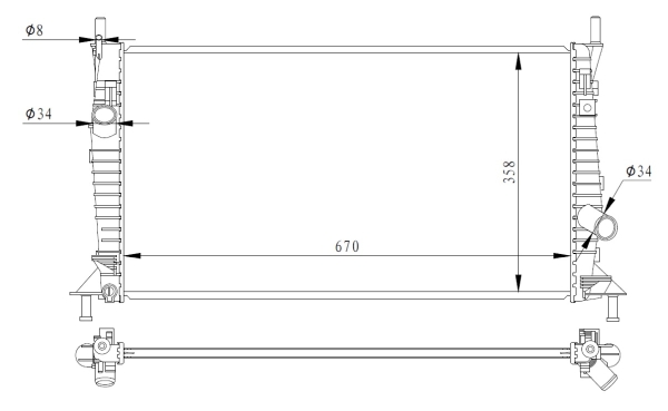 Radiator, racire motor 550014 NRF