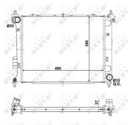 Radiator, racire motor 56057 NRF