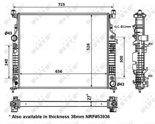 Radiator, racire motor 56074 NRF