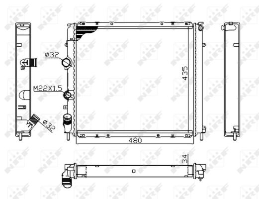 Radiator, racire motor 58075A NRF