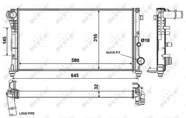 Radiator, racire motor 58376 NRF