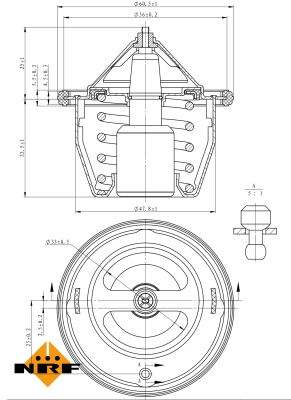 Termostat,lichid racire 725012 NRF