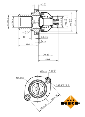 Termostat,lichid racire 725035 NRF