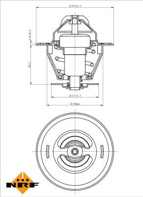 Termostat,lichid racire 725036 NRF