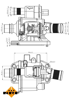 Termostat,lichid racire 725058 NRF