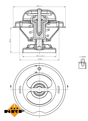 Termostat,lichid racire 725068 NRF