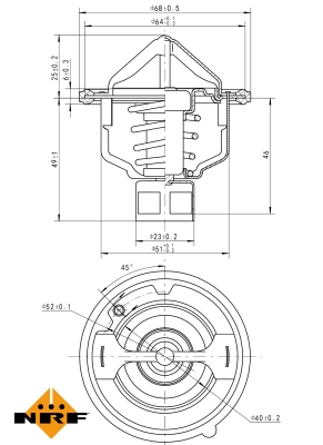 Termostat,lichid racire 725142 NRF