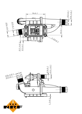 Termostat,lichid racire 725163 NRF