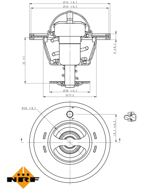 Termostat,lichid racire 725180 NRF