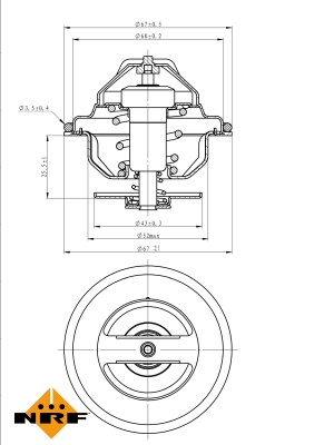 Termostat,lichid racire 725184 NRF