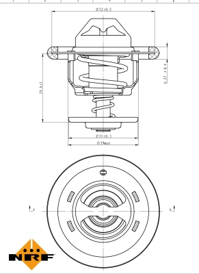 Termostat,lichid racire 725206 NRF