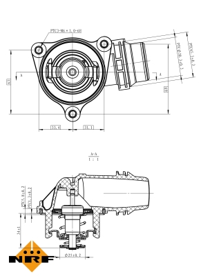 Termostat,lichid racire 725222 NRF