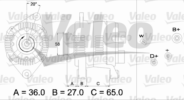 Generator / Alternator 436284 VALEO