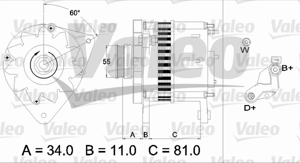 Generator / Alternator 437111 VALEO