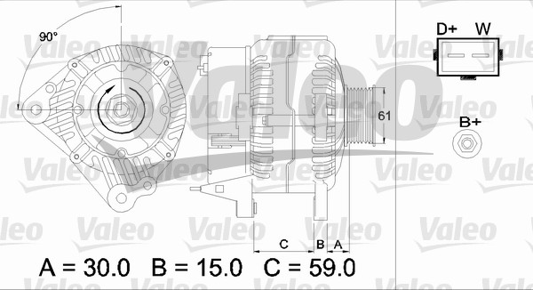 Generator / Alternator 437386 VALEO