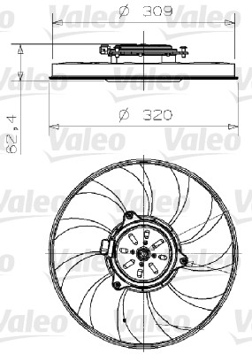Ventilator, radiator 696001 VALEO