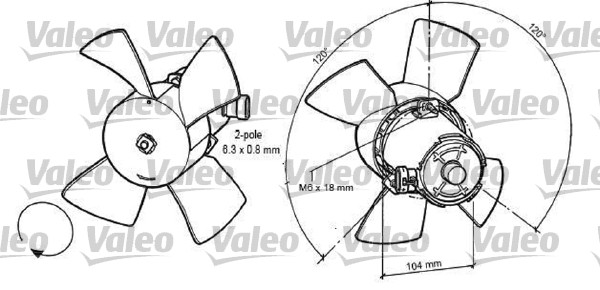 Ventilator, radiator 696035 VALEO