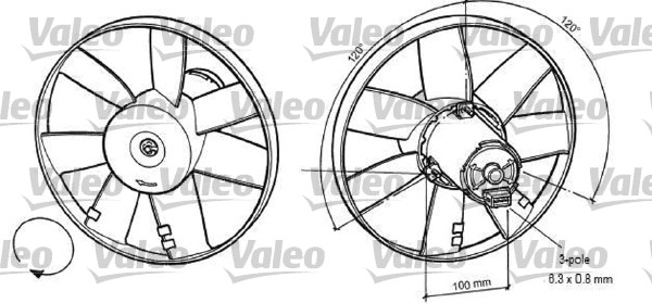 Ventilator, radiator 696041 VALEO