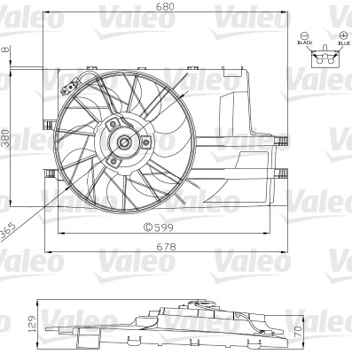 Ventilator, radiator 696129 VALEO