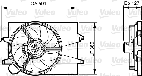 Ventilator, radiator 696278 VALEO